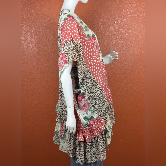 Umgee Floral  Animal Print Open Front Kimono Size S/M. E89 - Picture 11 of 15